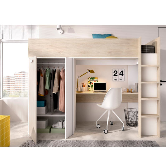 Cama Alta con mesa estudio SPYLO - Envio GRATIS
