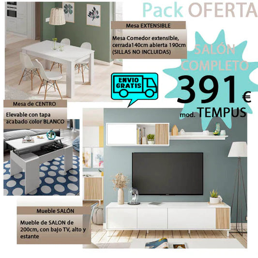 Pack Salon Comedor Tempus con Envio GRATIS