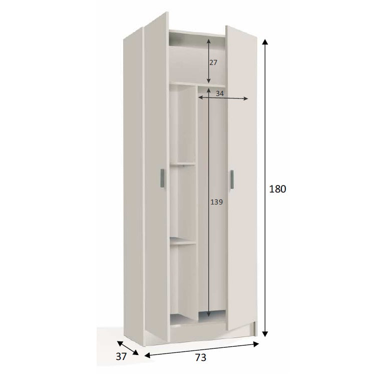 Armario Auxiliar escobero para labadero roble medidas