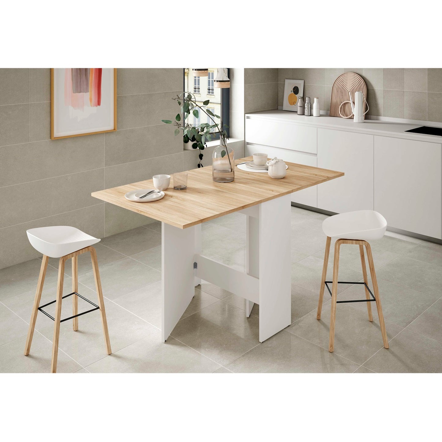 Mesa cocina con alas abatibles VOLARE - Envio GRATIS