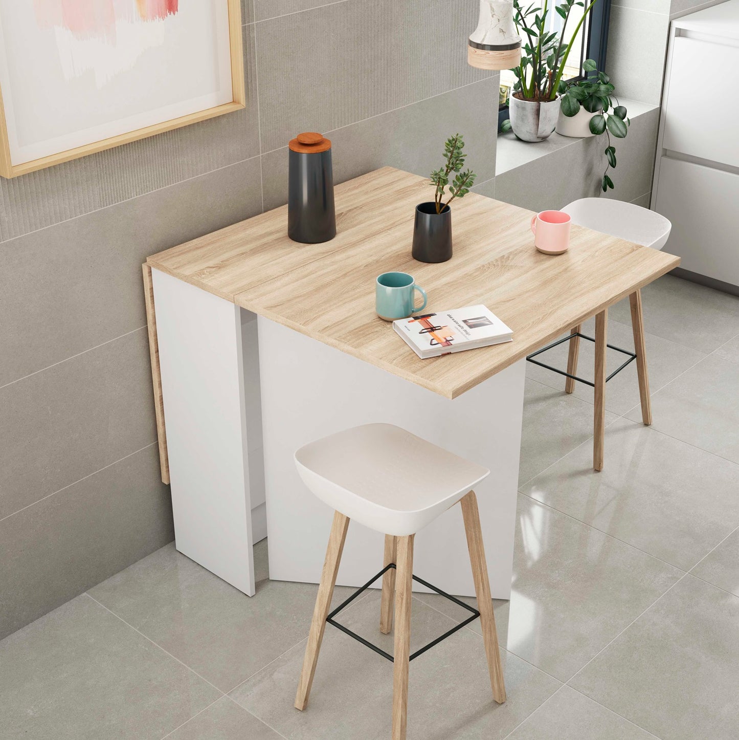 Mesa cocina con alas abatibles VOLARE - Envio GRATIS