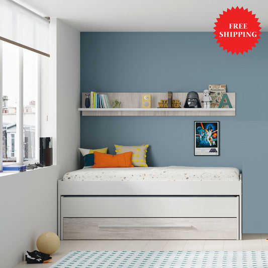 compacto nido con 2 camas y contenedor