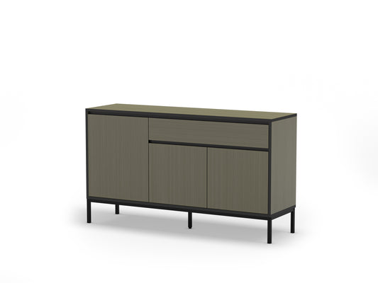 Aparador Lorenza 3P1C 140cm Verde/Negro Pata Metal