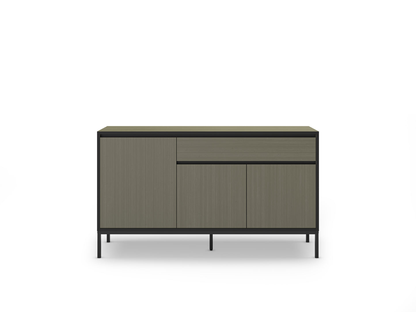 Aparador Lorenza 3P1C 140cm Verde/Negro Pata Metal