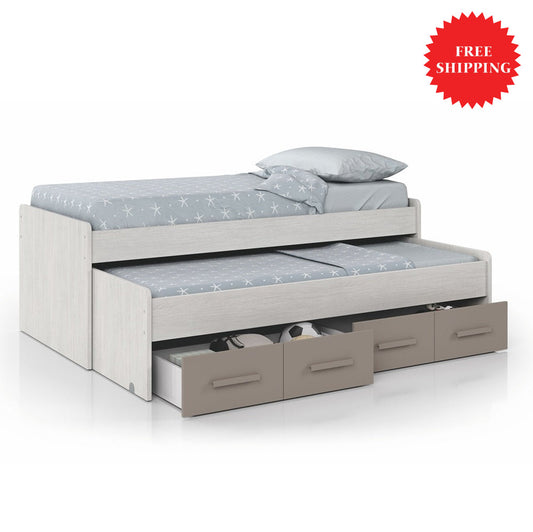 cama compacto juvenil con 4 cajones abierta