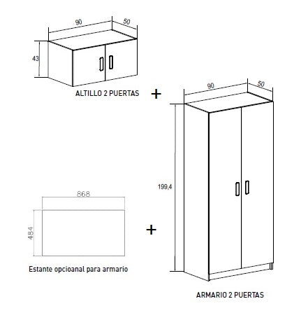 Armario 2 PUERTAS CHAMPION