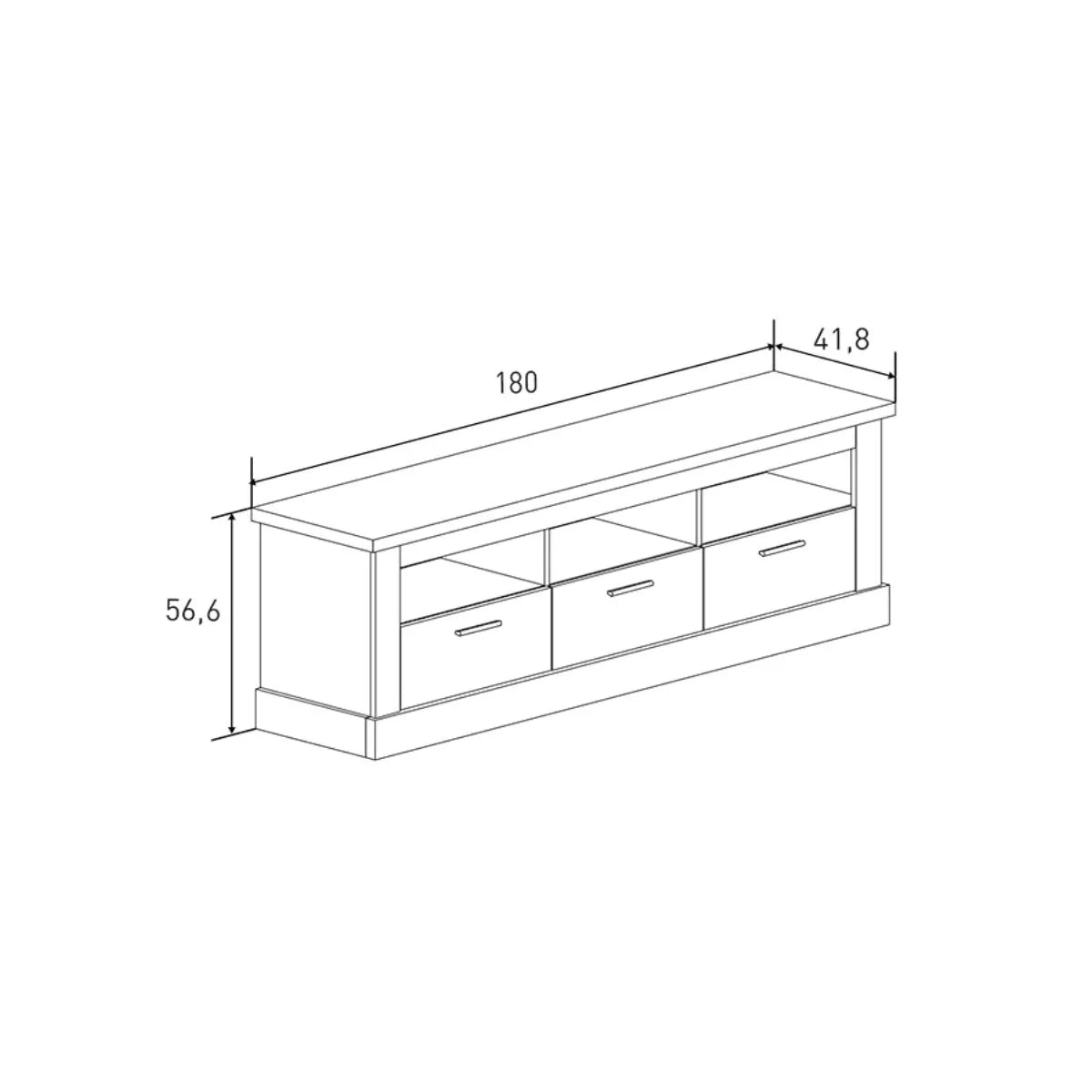 Mueble TV 180 Salón CHELLEN CAMBRIA/BLANCO