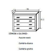 CÓMODA 4 Cajones LARA