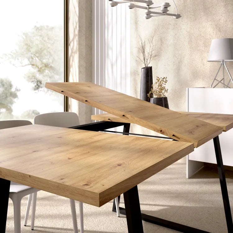 Detalle mesa comedor extensible