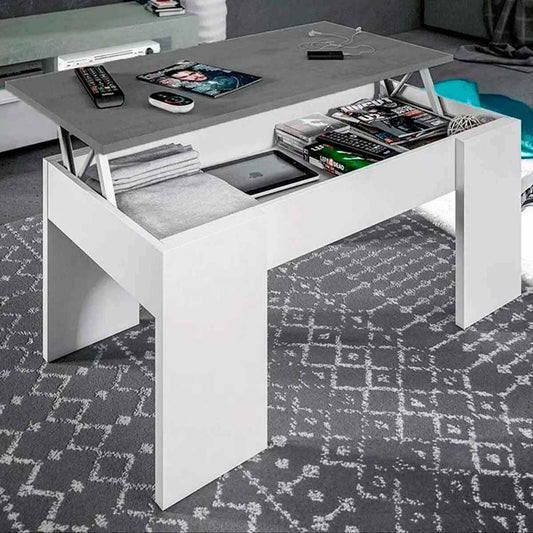Mesa Centro GALA ELEVABLE blanco/Gris