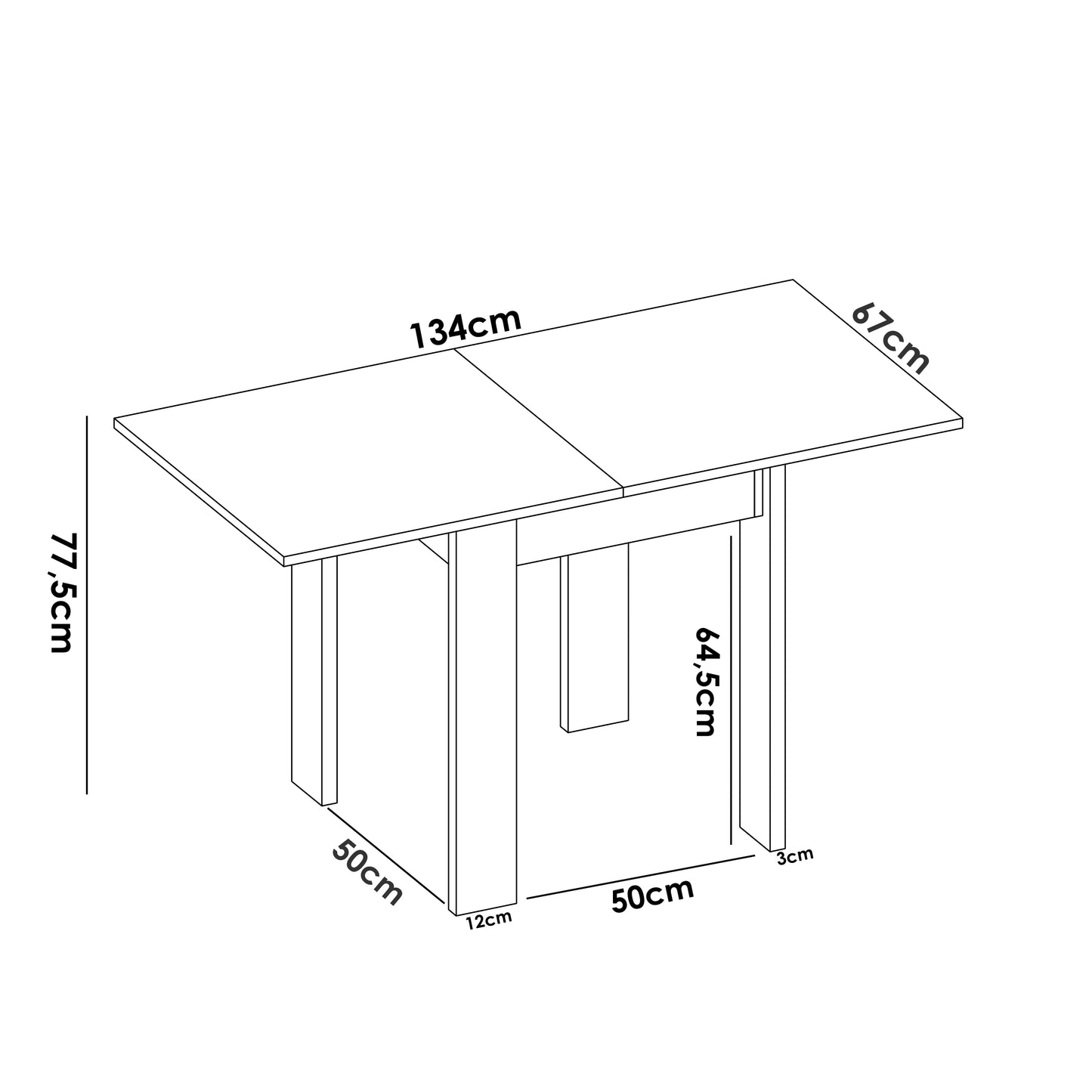Mesa comedor BOK Blanca tipo LIBRO, EXTENSIBLE - Envio GRATIS