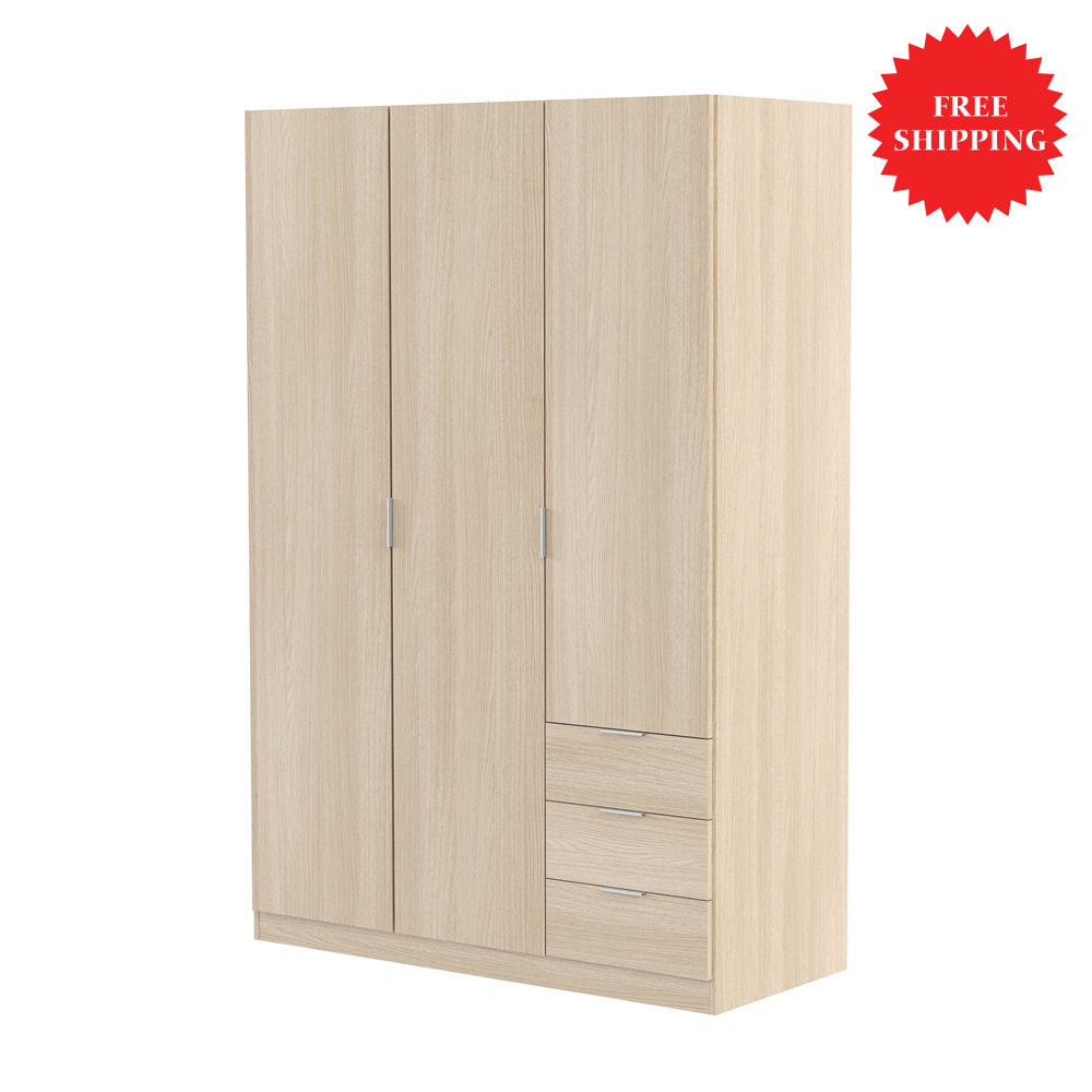 Armario 3 Puertas 3 cajones LC 121 ROBLE - Envio GRATIS