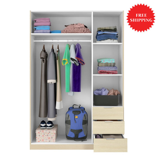 Armario 3 Puertas 3 cajones LC 121 ROBLE - Envio GRATIS