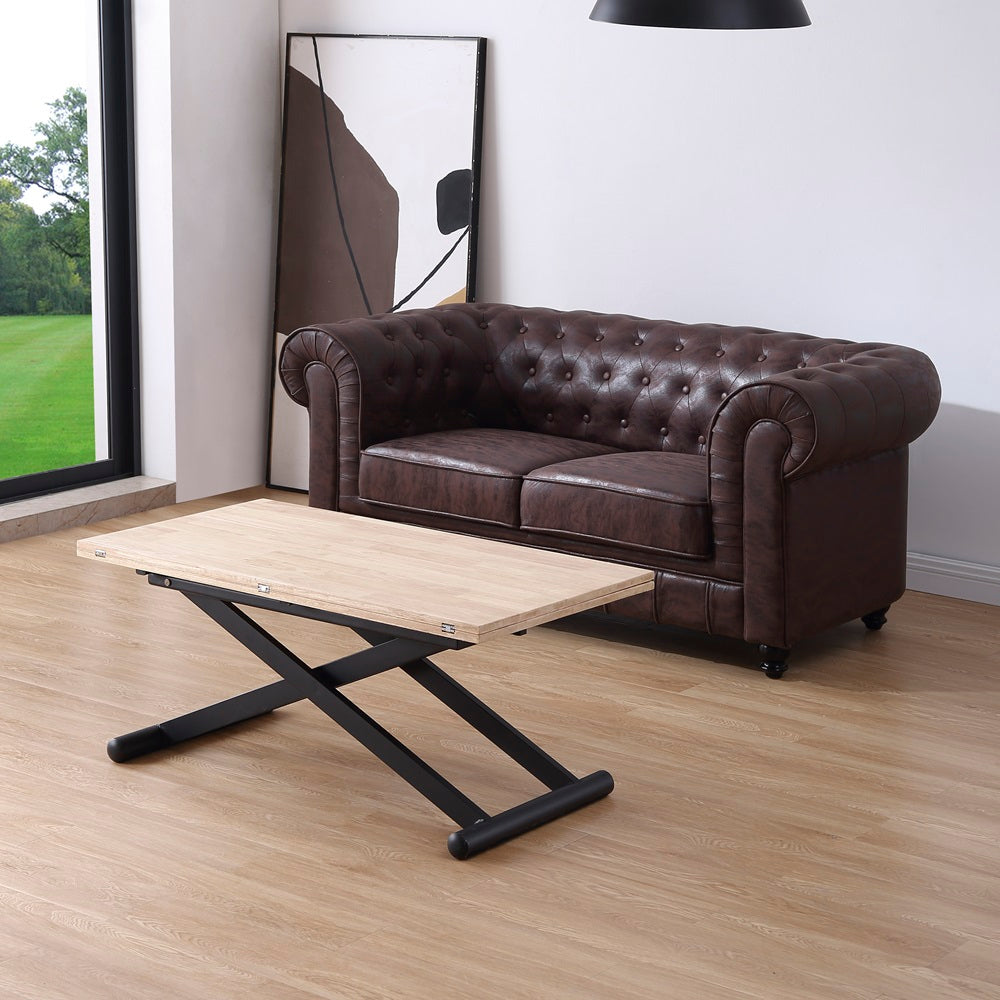 Mesa centro elevable y extensible NATURAL