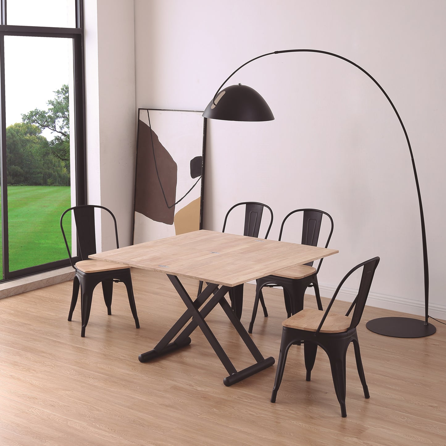 Mesa centro elevable y extensible NATURAL
