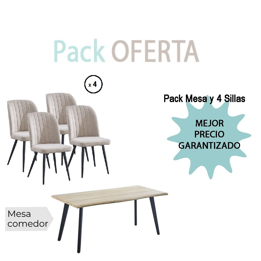 Pack Mesa REGATTA+4 Sillas RORY beig
