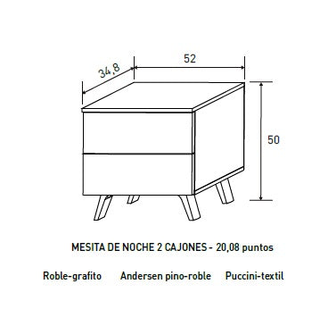 Mesita 2 Cajones SOTO