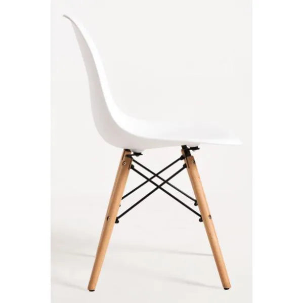 Silla dinamarca Blanca detalle