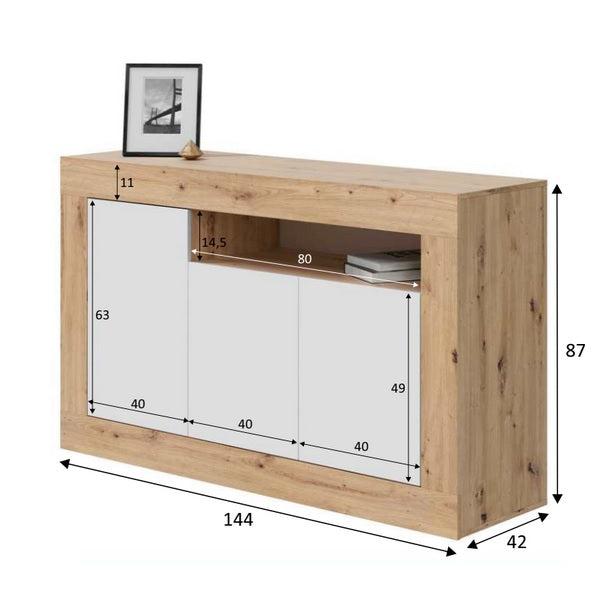 APARADOR 3P VELHO ROBLE - Envio GRATIS