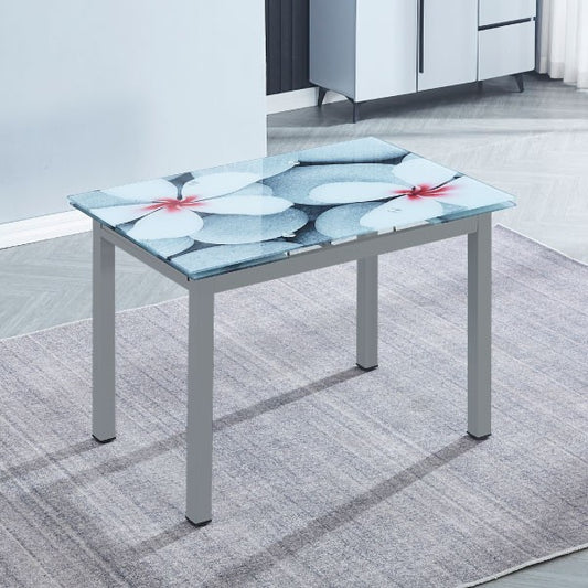 mesa flores cerrada vista