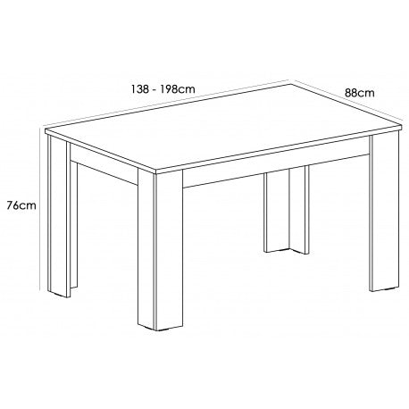 Mesa comedor CORFU EXTENSIBLE sizes