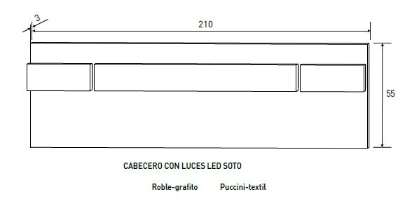 Cabecero LED's SOTO medidas