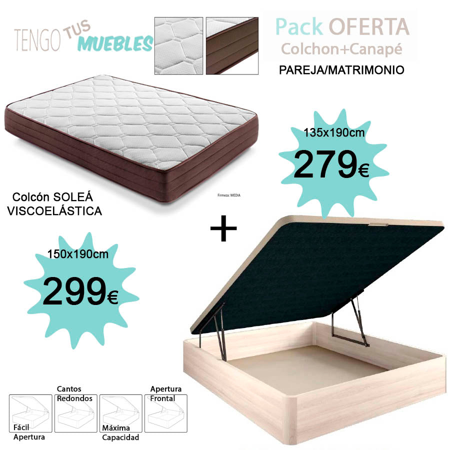 Pack descanso PAREJA SOLEÁ viscolástica