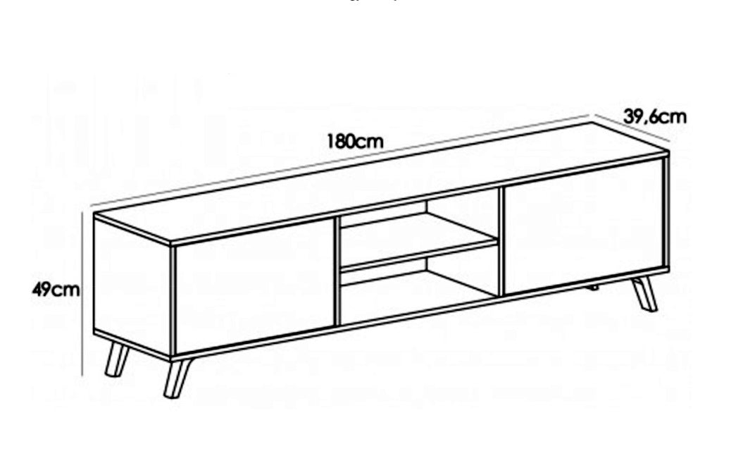 Mueble TV SOTO Cambrian/Ceniza medidas