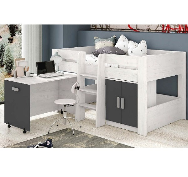 Cama litera BLOCK con mesa DONALD 