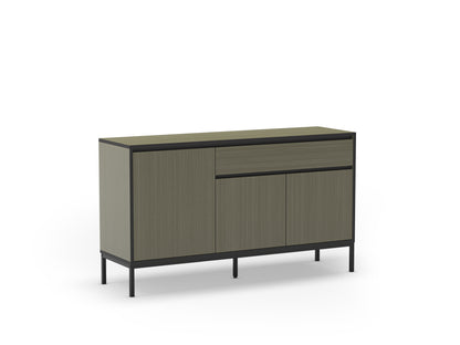 Aparador Lorenza 3P1C 140cm Verde/Negro Pata Metal