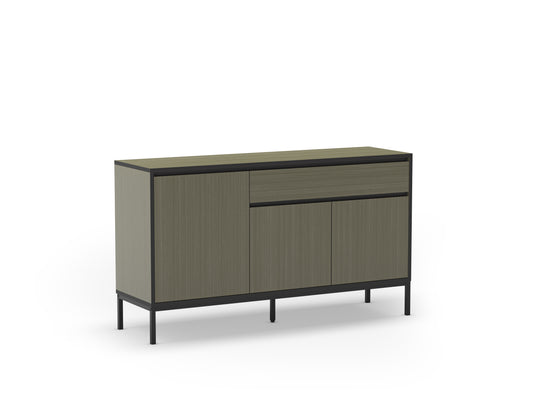 Aparador Lorenza 3P1C 140cm Verde/Negro Pata Metal