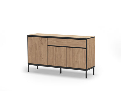 Aparador Lorenza 3P1C 140cm Sepet/Negro Pata Metal