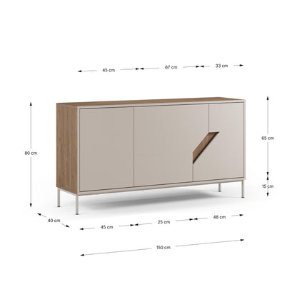 Aparador Lilou 3P 150cm Sepet/Crema