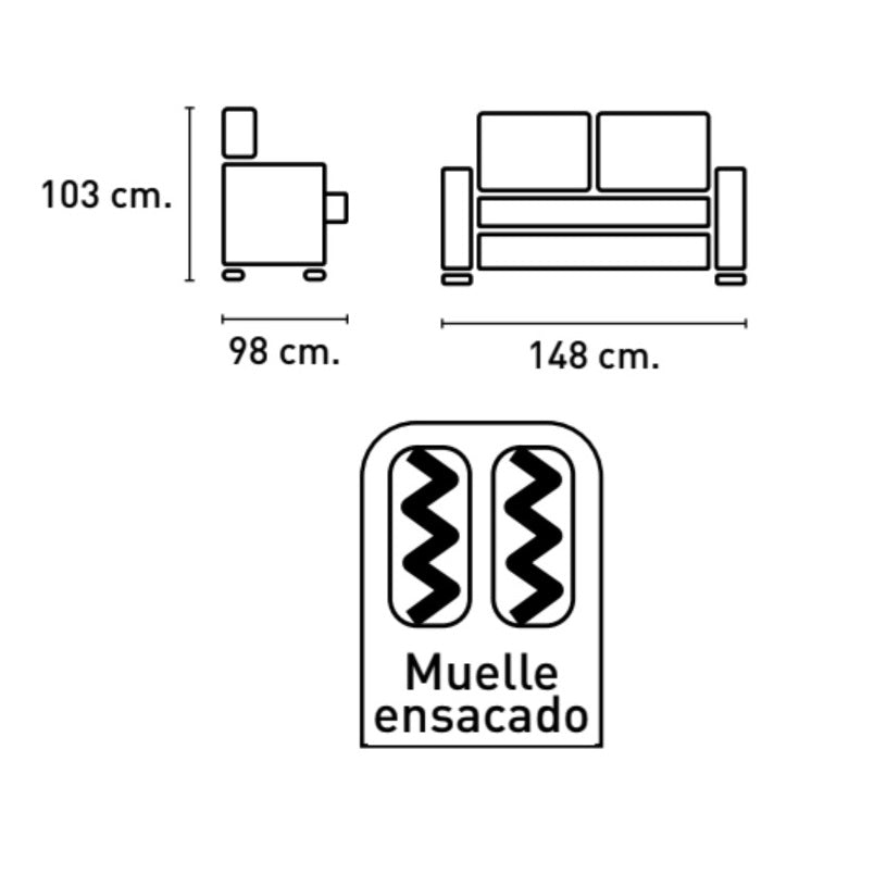 Sofa 2 plazas LUXOR RELAX manual