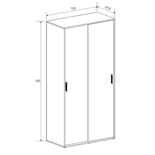 Armario 2P correderas AURA roble