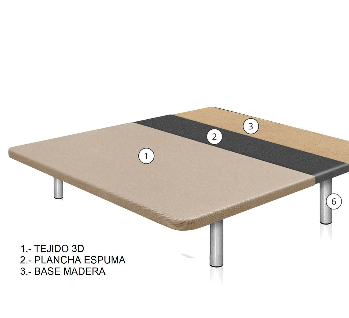 Base Tapizada 3D seccion